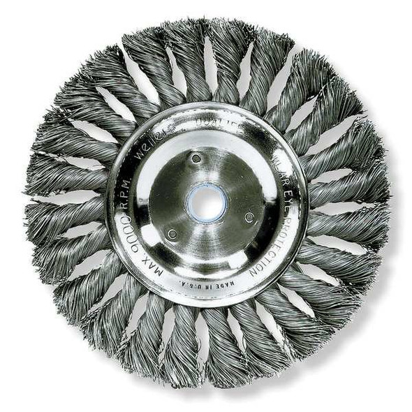 Weiler Twist Wire Wheel Wire Brush, Arbor, 6" 93392
