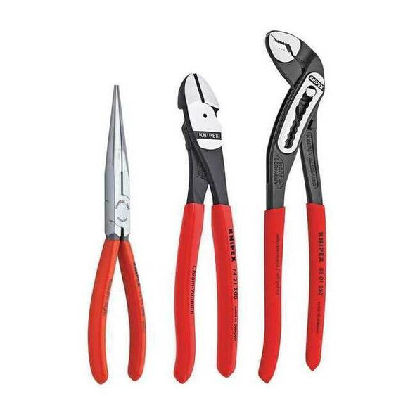 Knipex 3 Piece Kraft 1 Plastic Grip Plier Set Dipped Handle 00 20 08 US1