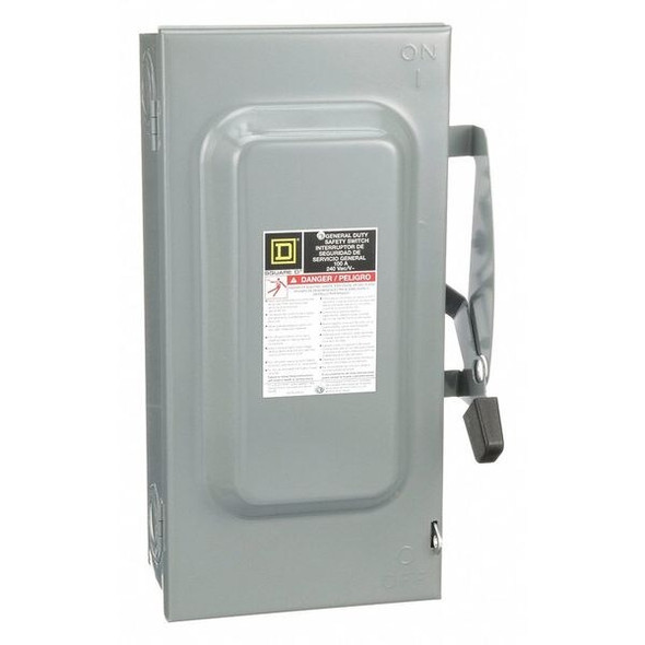 Square D Nonfusible, Safety Switch, General Duty, 240 V, 3PST, NEMA 1 DU323