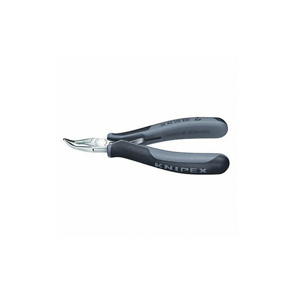 Knipex 4 1/2 in Bent Round Nose Plier Multi-Component Grip Handle 35 42 115 ESD