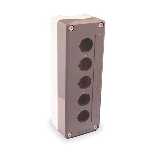 Schneider Electric PushButtonEnclosure,22mm,5Holes,Plastic XALD05H7