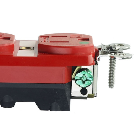 Hubbell Wiring Device-Kellems Receptacle,Duplex,15A,5-15R,125V,Red HBL8200SGRA