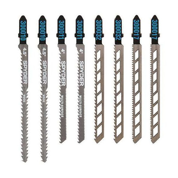Spyder Jigsaw Blade Set,T-Shank,4 to 4-1/2in. L 300037