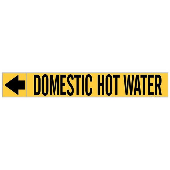 Brady Pipe Marker,Domestic Hot Water,1 In.H 20426