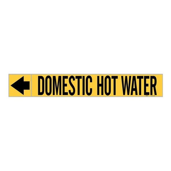 Brady Pipe Marker,Domestic Hot Water,1 In.H 20426