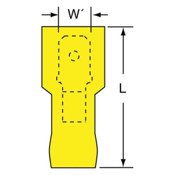 3m WireDisconnect,Copper,Yellow,Nylon,PK25 MTI10-250Q