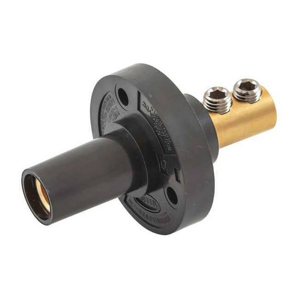 Hubbell Wiring Device-Kellems Receptacle, Male, Black, Taper Nose HBL15FRBK