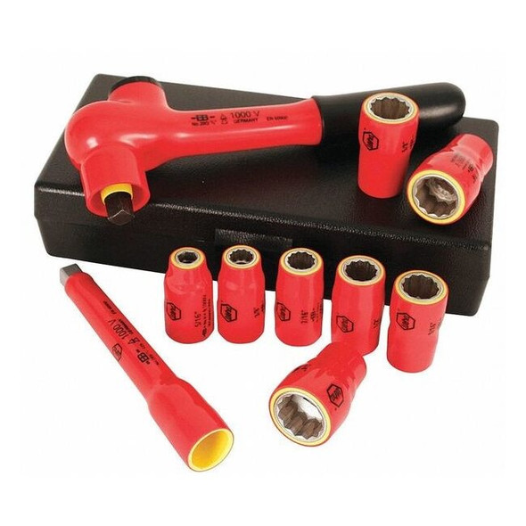 Wiha Skt Wrch St, Chrm, 12Pt, 8 to 19 mm 31590