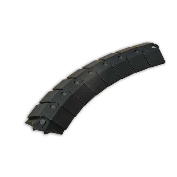 Cable Protector Extension, 3/4 in H, 3 in L, 13-1/8 in W, 1 Channel, ABS, Black