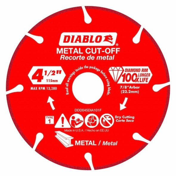 Diablo DiamondSawBlade,Diam:4.5",Thick:0.04" DDD045DIA101F