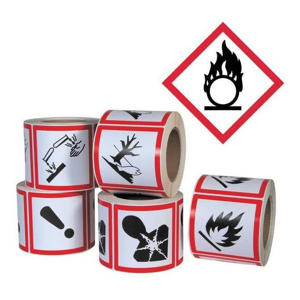 Ghs Safety GHS Label, 4 in H, 4 in W, Paper, PK500 GHS1257