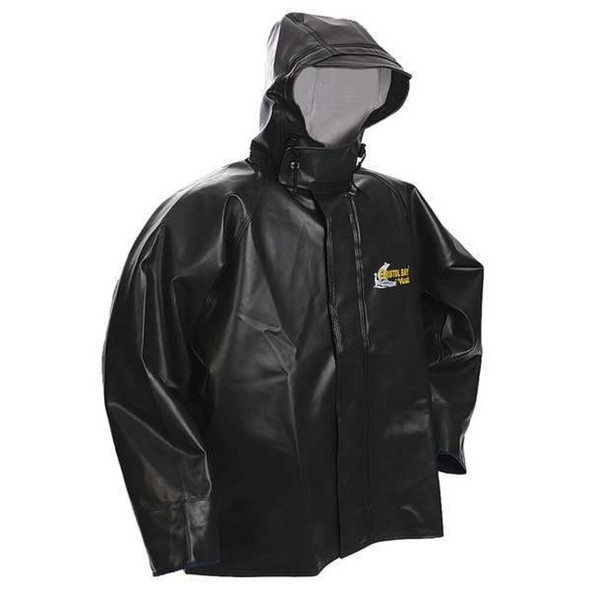 Viking Rain Jacket w-Hood,0.75mm PVC,Green,L 7125J-L