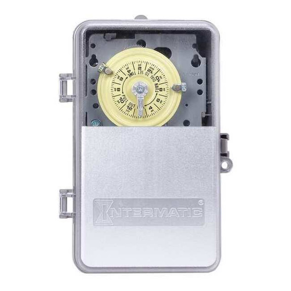 Intermatic ElectromechanicalTimer,24hr,Gray,Plastic T101PCD82