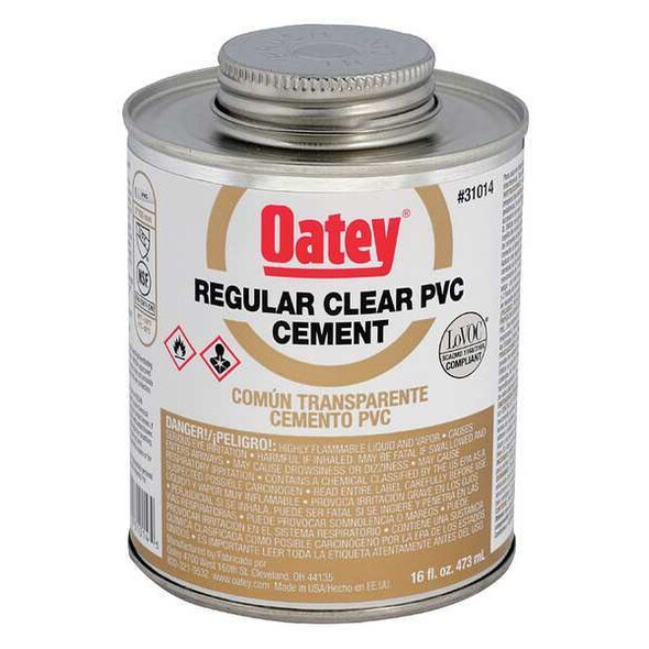 Oatey Cement,Low VOC,16 oz.,Clear 31014