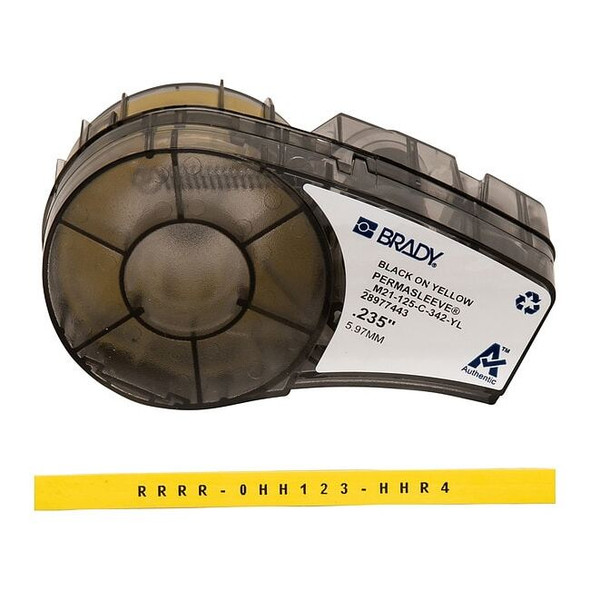 Brady Sleeve Label, Yellow, Polyolefin M21-125-C-342-YL