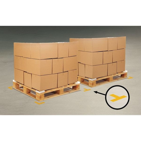 Mighty Line Floor Marking Tape, vinyl, Solid, Yellow, 2 in W., 55 mil Thickness, 100 PK YELLOWT