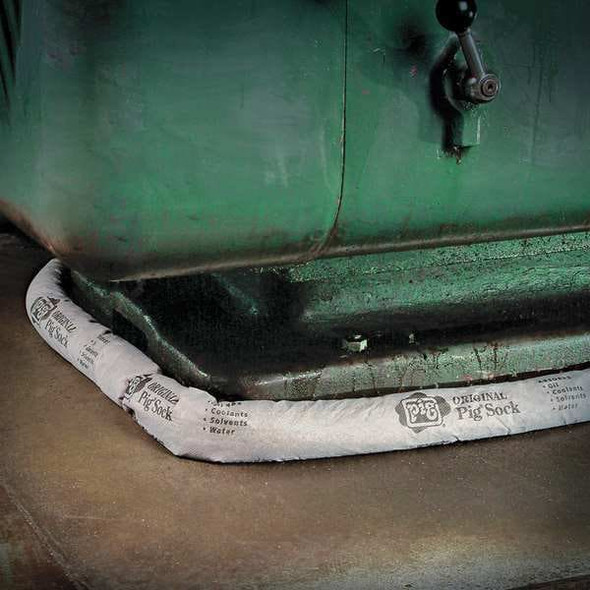 Pig Sorbent Sock, 10 gal, 3 in x 42 in, Universal, Gray, 20 PK 204