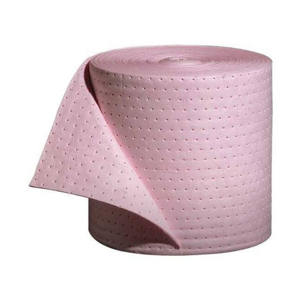 Pig Sorbent Roll, 20 gal, 15 in x 150 ft, Universal, Pink, Polypropylene MAT303