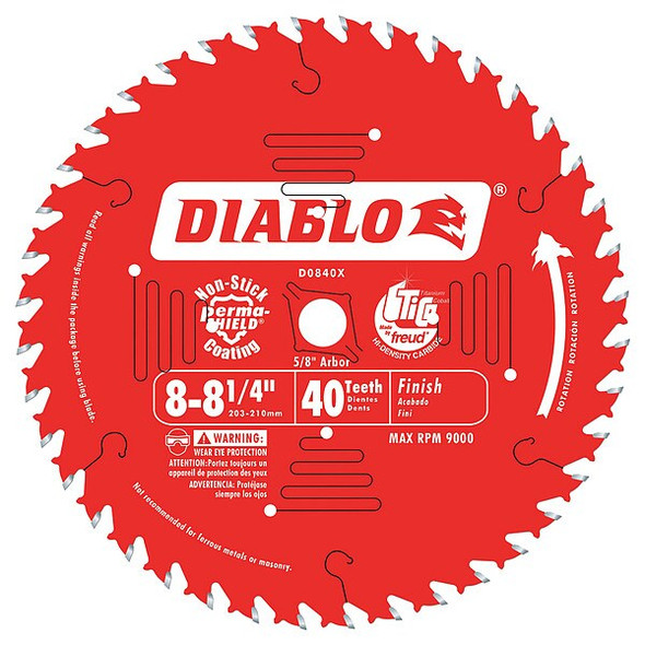 Diablo 8-1/4",40-Teeth Circular Saw Blade D0840X