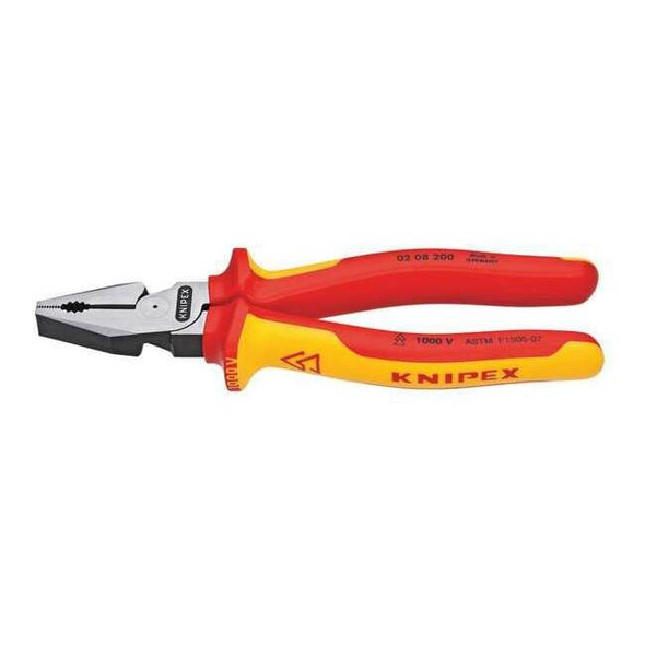 Knipex 8 in Linemans Plier High Leverage, Steel 02 08 200 SBA