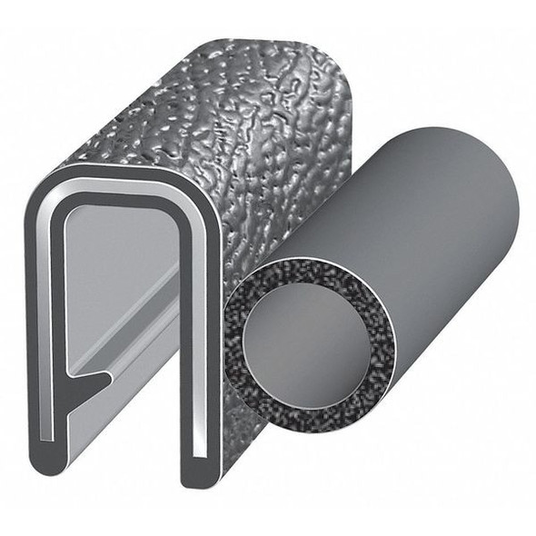 Trim Seal, EPDM, 25 ft Length, 1 in Overall Width, Style: Trim with a Top Bulb