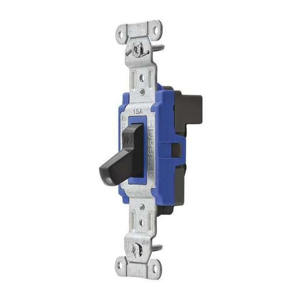Wall Switch, 3-Way, 120/277V, 15A, Blk, Toggl