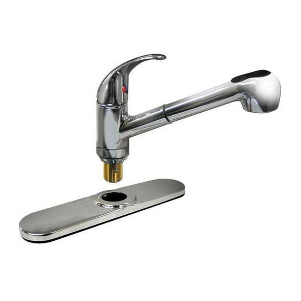 Low Arc Pull Out Kitchen Faucet, Manual, Single Hole Mount, 1 or 3 Hole
