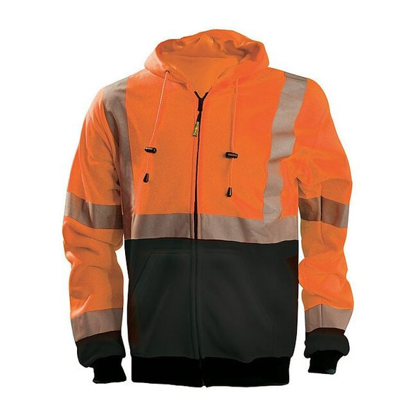 Unisex Hooded Sweatshirt, Polyester, zipper, Orange, XL