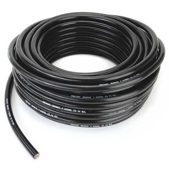 Velvac 14 AWG 7 Conductor Stranded Trailer Cable 100 ft. BK 050042