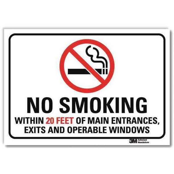Lyle No Smoking Sign,7inx10in,Rflctv Sheeting U1-1018-RD_10X7