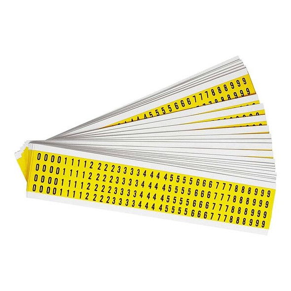 Brady Number Label,0 Thru 9,Blk On Yllw,3/8inH,PK25 3400-# KIT