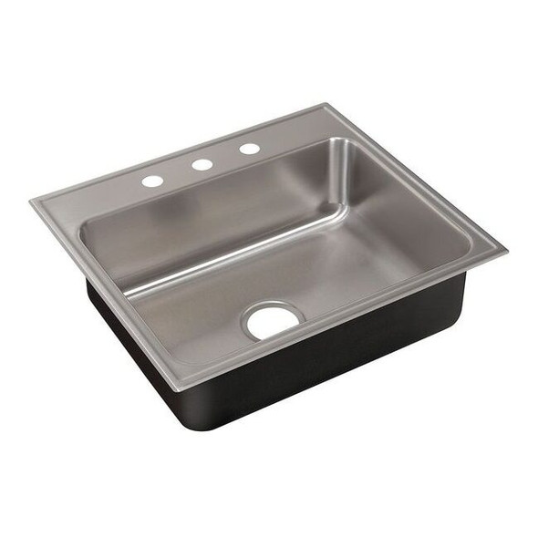 Drop-In Sink, Drop-In Mount, 3 Hole, 28" x 16", Stainless steel