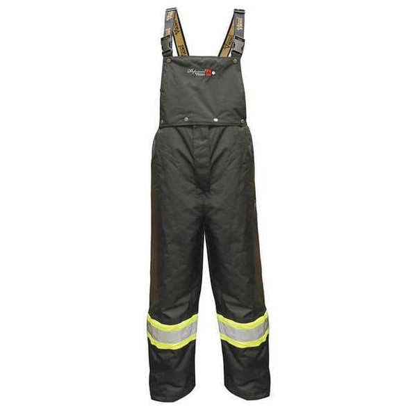 Flame-Resistant Rain Bib Pants, XL, 31 1/2 in Inseam, Polyester