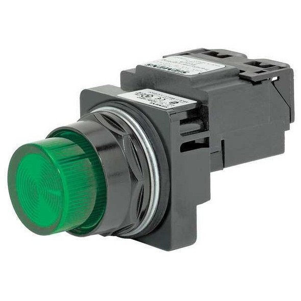 Siemens Pilot Light, Green, 30mm, LED 52BL4E3XB