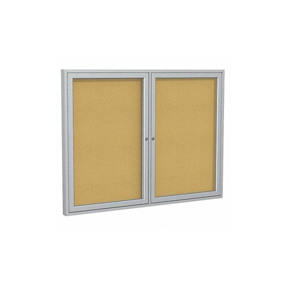 Ghent Enclosed Cork Bulletin Board 36x48", 2 Door PA23648K
