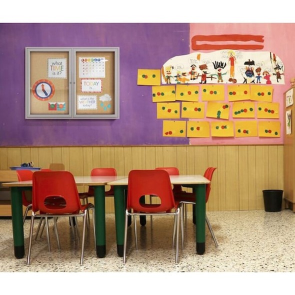 Ghent Enclosed Cork Bulletin Board 36x48", 2 Door PA23648K