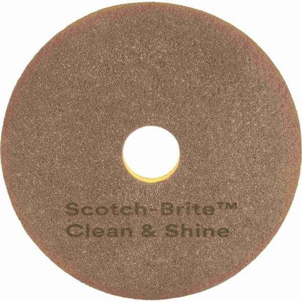 Scotch-Brite Scrubbing Pad,12 in Dia,Brown-Yellow,PK5 09550