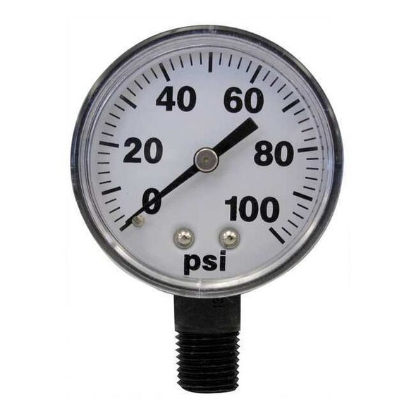 Fimco Pressure Gauge,0 to 100 psi,2In,1/4In 5167007