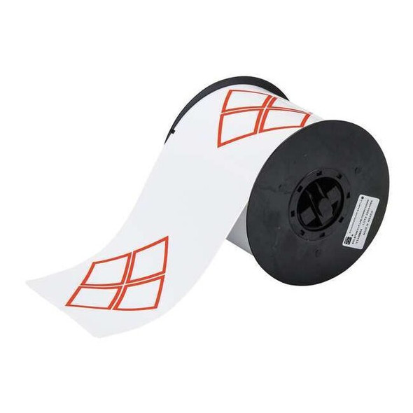 Brady Thermal Transfer Label, Red on White, Labels/Roll: 200 B30-262-7569-CLP4B