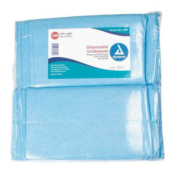 Dynarex Dspsbl Undrpds,17x24In,Tissue Fill,PK300 1340