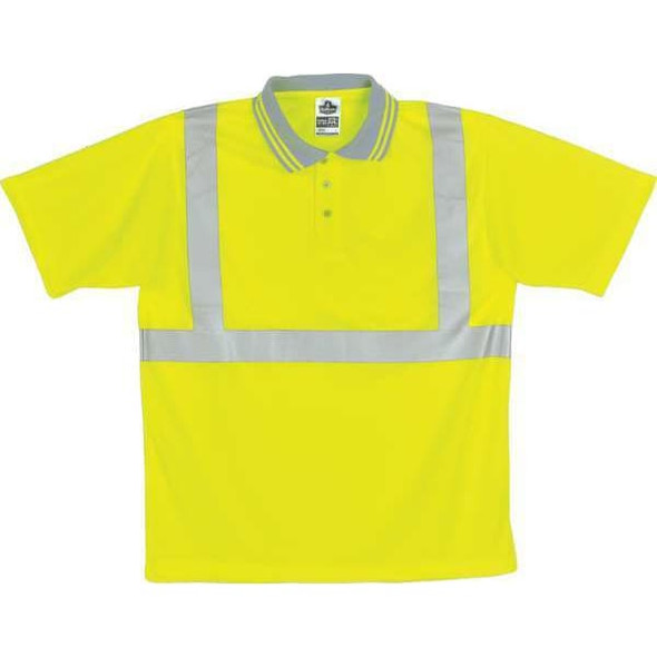 Ergodyne Polo Shirt, 2, R, Polyester, Green, L 21644