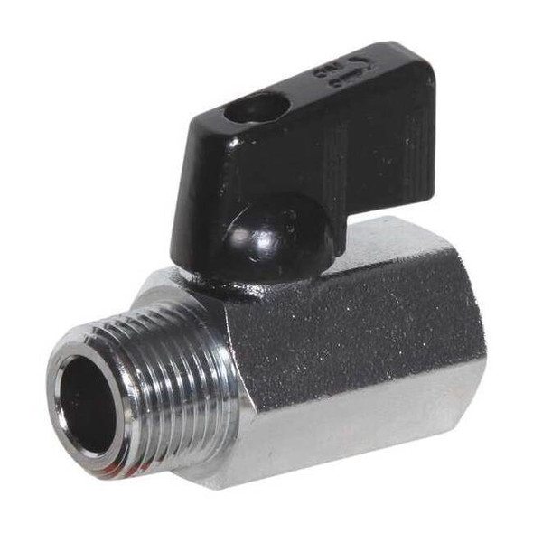 1/2" FNPT x MNPT Nickel Brass Mini Ball Valve Inline