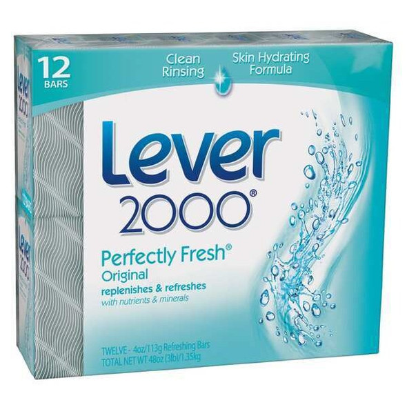 Lever 2000 Body Soap, Fresh, White, 4 oz, None, Wrapped CB325835
