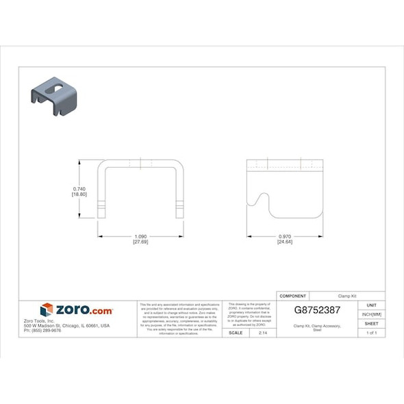 Nvent Hoffman Clamp Kit, NOVAL Accessory, Steel AL15