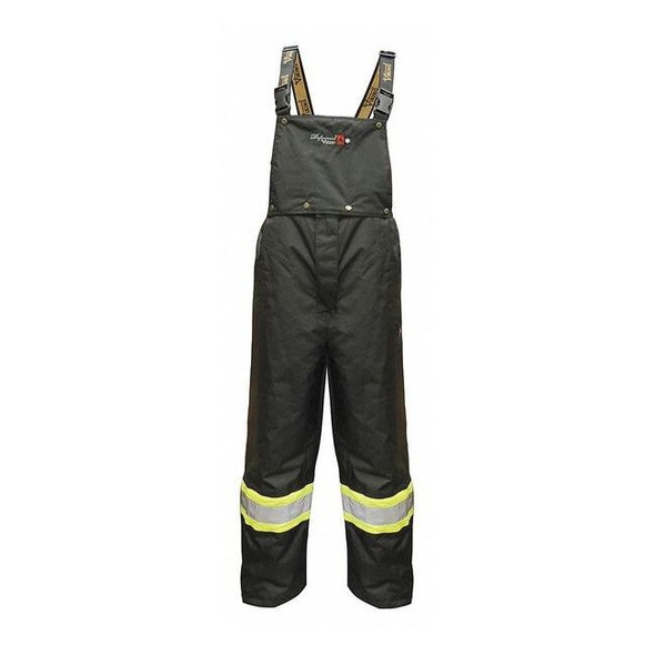 Flame-Resistant Insulated Rain Bib Pants, 3XL, 32 1/2 in Inseam, Polyester