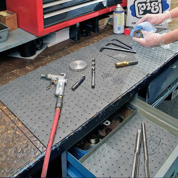 Pig Sorbent Roll, 9 gal, 15 in x 75 ft, Universal, Gray, Polypropylene MAT140