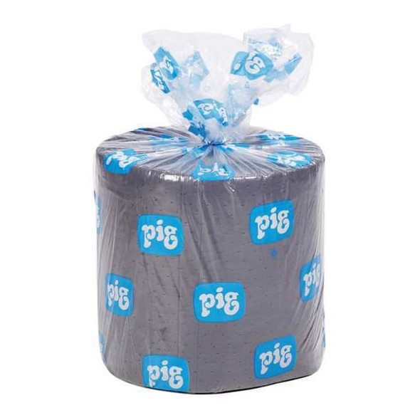 Pig Sorbent Roll, 18 gal, 16 in x 150 ft, Universal, Gray, Polypropylene MAT176