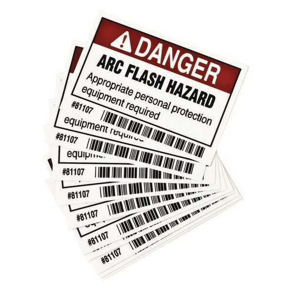 Brady Arc Flash Protection Label,2 In. H,PK10 81107