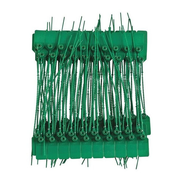 Brady Pull Tight Seal,Plastic,Green,PK100 95144