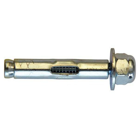 Sup-R-Sleeve Sleeve Anchor, 1/4" Dia., 5/8" L, Carbon Steel Zinc Plated, 100 PK